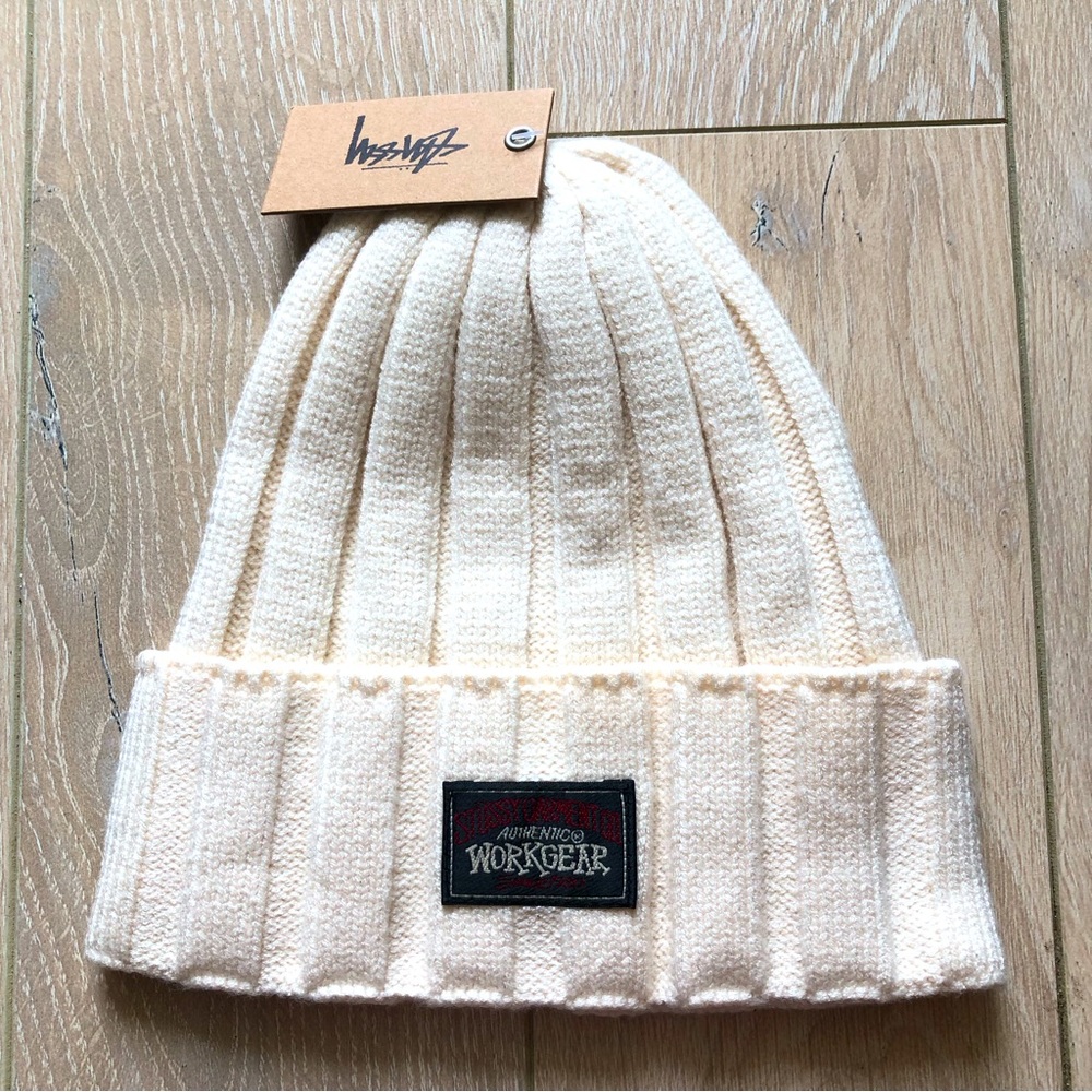 NWT Stussy Workwear Cuff Beanie in Bone - Picture 1 of 8